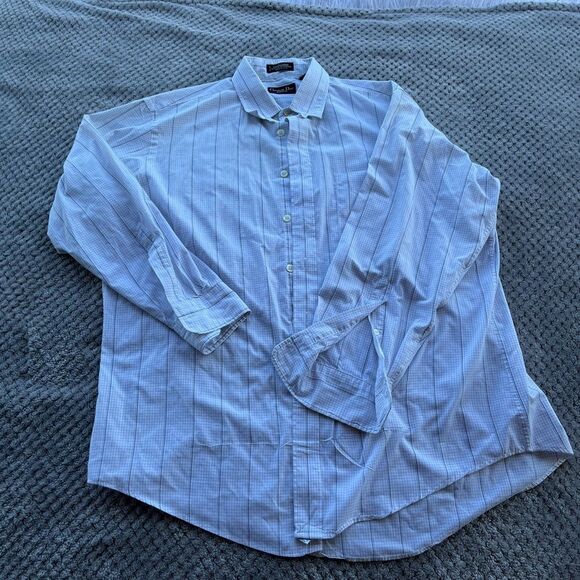 Vintage retro Christian Dior Monsieur💫grey and white windowpane 💫shirt - Picture 1 of 6